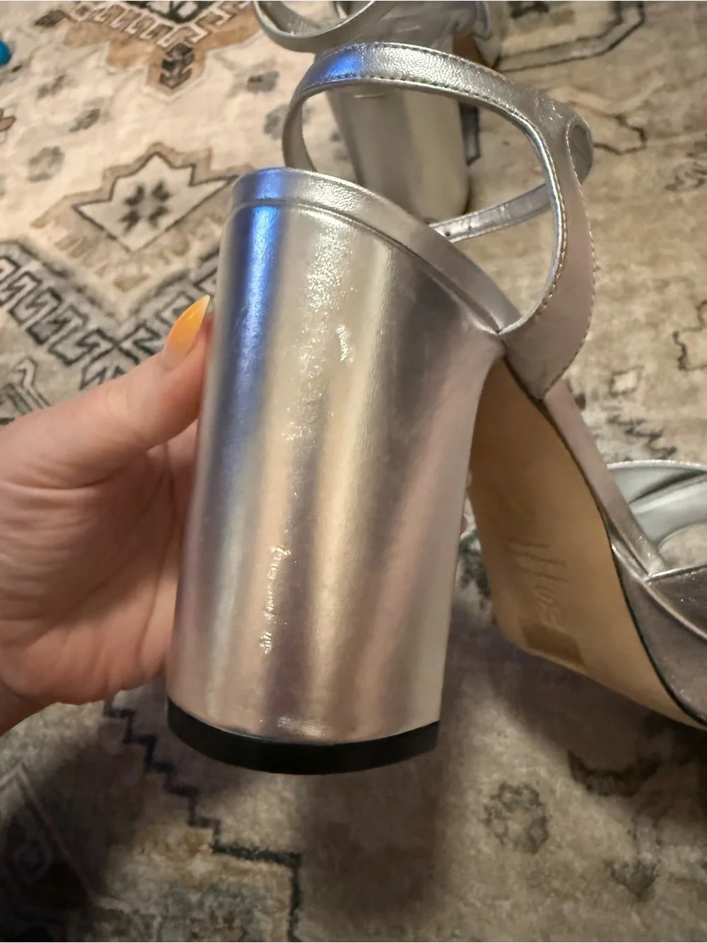 STUART WEITZMAN DAYNA 100MM METALLIC LEATHER PLATFORM 9